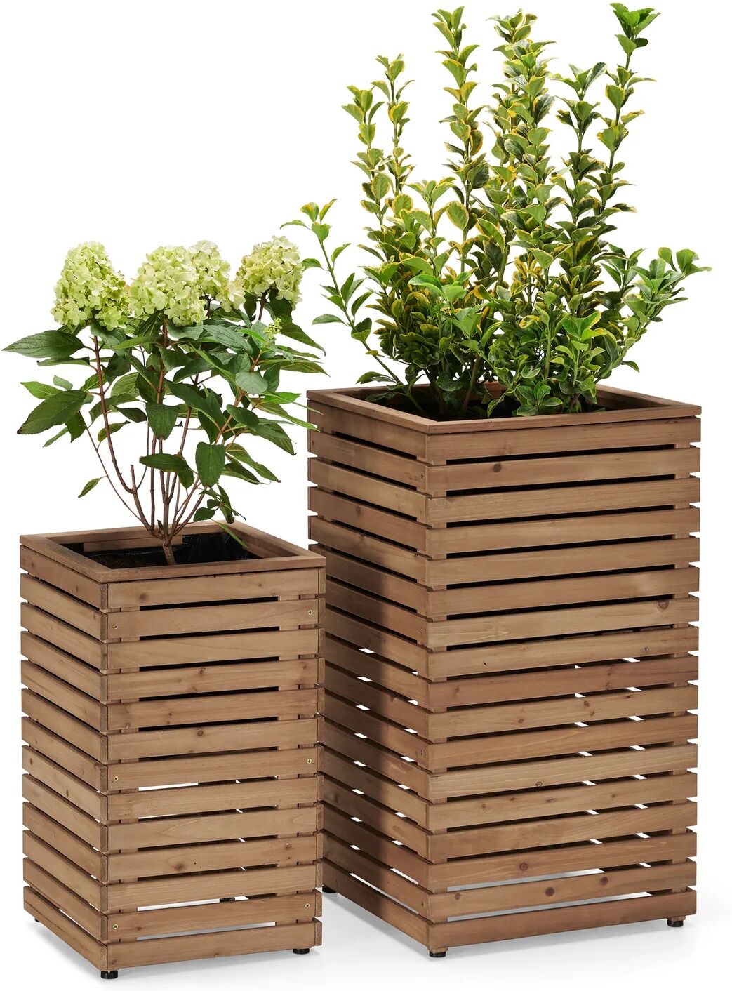 Tchibo - 2 Pflanzsäulen »Tinus« - 35x35x60cm - silber -