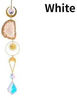Uplifted Goods Crystal Sun And Moon Suncatcher Prism Decoration white