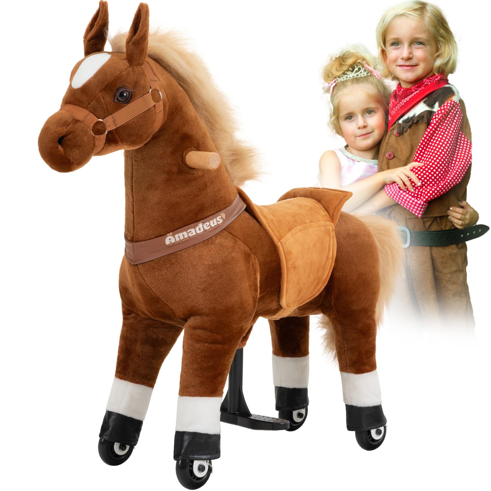 Miweba Pony Amadeus, Small, Spielpferd zum Reiten, 3-5 Jahre, integrierte Lenkung