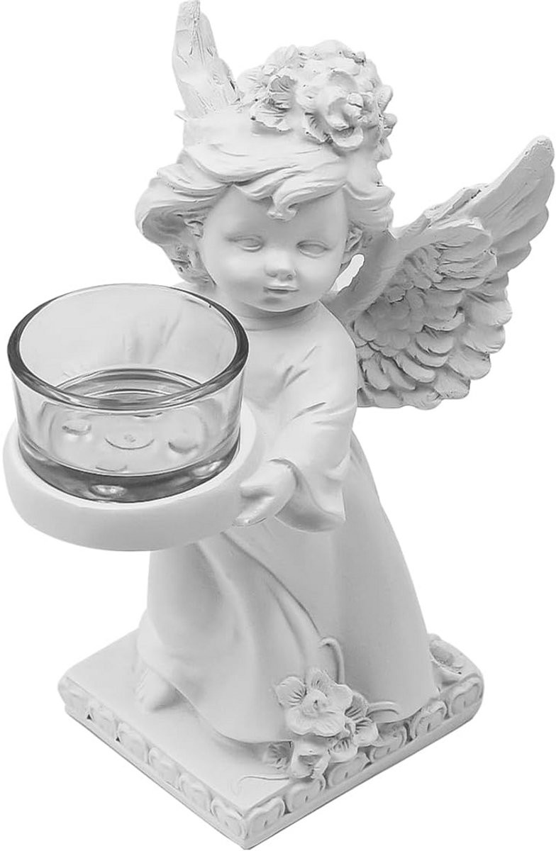 Decoratieve Engelenvleugels Kandelaar Cherub Beeldje Woondecoratie