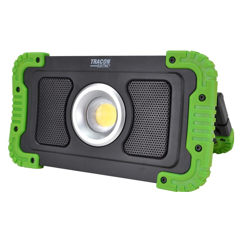 Tracon Wiederaufladbarer LED-Scheinwerfer mit Bluetooth-Lautspr. (1500 lm) (TR-STLFLBT15W)