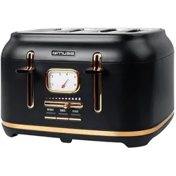 Muse MS131 BC Edelstahl Toaster schwarz, Toaster, Schwarz