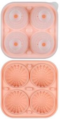 Lush Living Finds Prism Ice Sphere Mold With Lid For Whiskey Cocktails And Chilled Drinks pink 2pcs