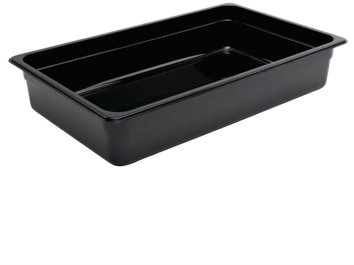 Vogue Gastronorm Container GN 1/1 Zwart Polycarbonaat 10 cm Hoog