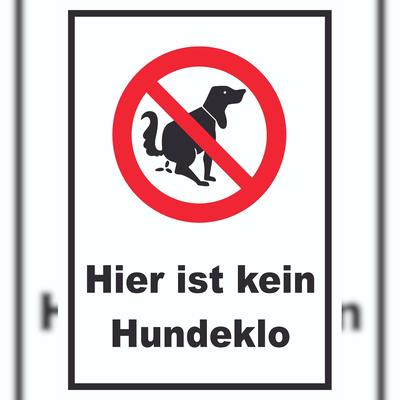 HB-Druck Hier ist kein Hundeklo Schild Hundehaufen A3 Rückseite selbstklebend