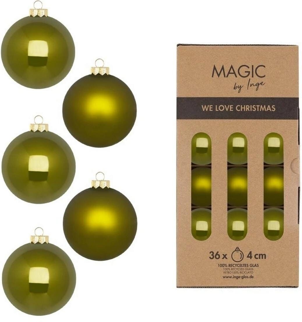Weihnachtsbaumkugel "Green Olives 36 Stück", grün (olivgrün), Weihnachtsbaumkugeln, Weihnachtsbaumkugel olivgrün Einheitsgröße