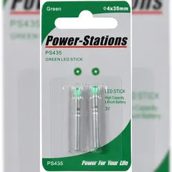 Powery OEM Lithiumbatterie CR435 mit grüner LED 2er Blister