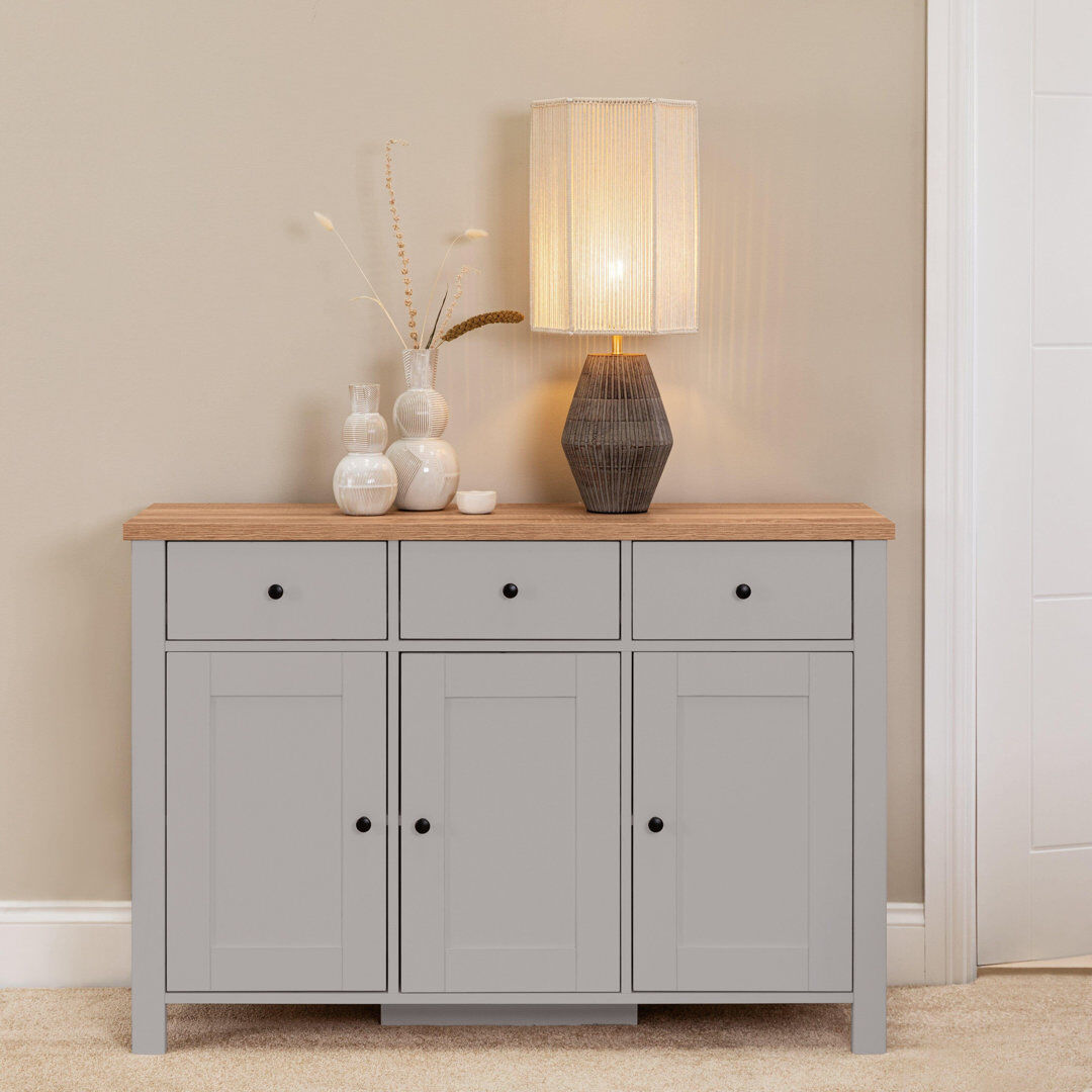 17 Stories Maryhannah Sideboard Grey 3 Doors