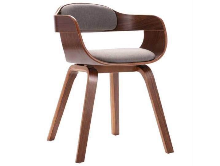 HMDNGOUT Esszimmerstuhl Taupe Bugholz und Stoff Taupe, Bugholzgestell, Stoffbezug, schaumstoffgepolstert, Sitzfläche und Rückenlehne, max. 110 kg