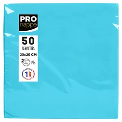 Pronappe SV622006I 16x Packung mit 50 Cocktail-Servietten, mikrogeprägt, Tissue, 2-lagig20x20cm Azurblau