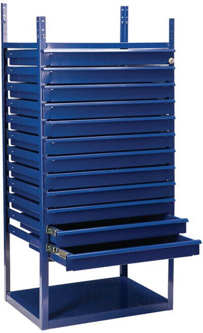 Armoire comptoir LOGS 90 H.1160xl.540xP.390mm 12 tiroirs bleu RAL 5022 LOGS ; Industrial Quality Supplies (LOGS 90 RAL 5022)