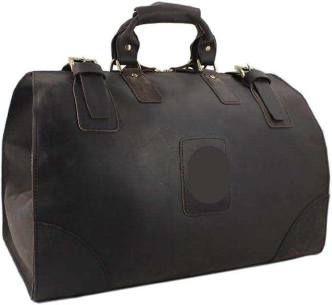 Reisetasche Aus Leder Vintage Echtleder Reisetasche Große Gepäcktasche Herren Leder Duffle Bag Große Weekend Bag Tote Big(K Brown)
