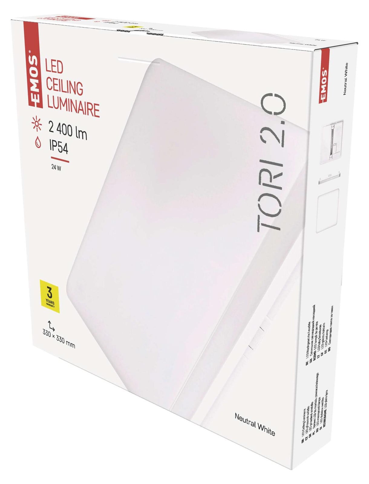 Emos ZM4324 LED Plafondlamp, Vierkant, Wit, 4000 K, 2050 lm