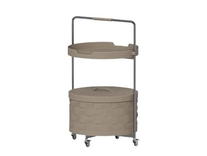 TEESONG Beistelltisch für Wohnzimmer, modernes Sofa mit Rollen, Beistelltisch für Wohnzimmer, Lederform, mobiler einfacher Beistelltisch für Wohnzimmer Couchtisch