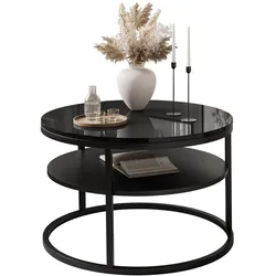 COUCHTISCH CIRI SLIM mit Regal Hochglanz