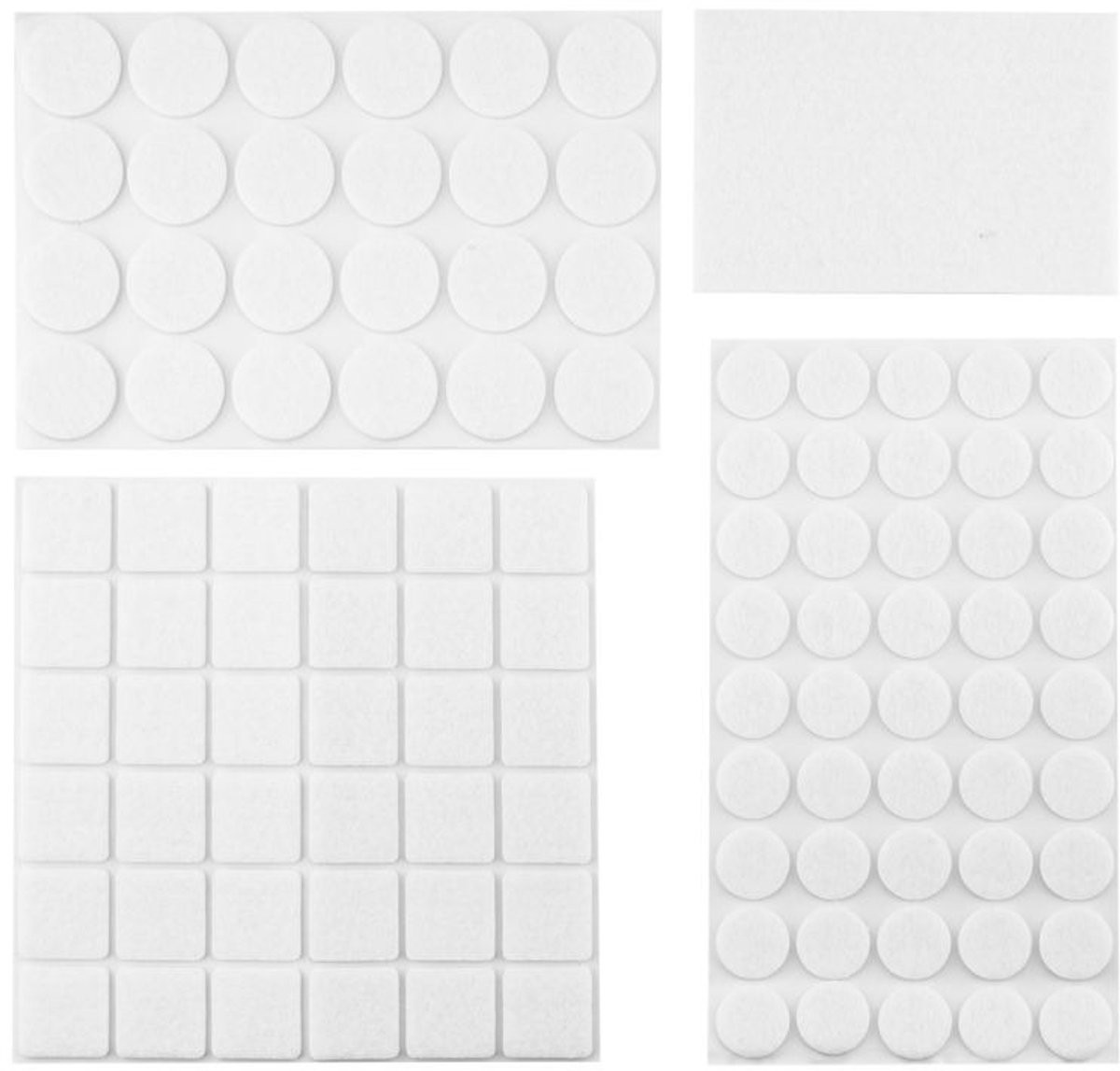 ABC-Led Zelfklevende viltjes wit 106 stuks 3 mm dik