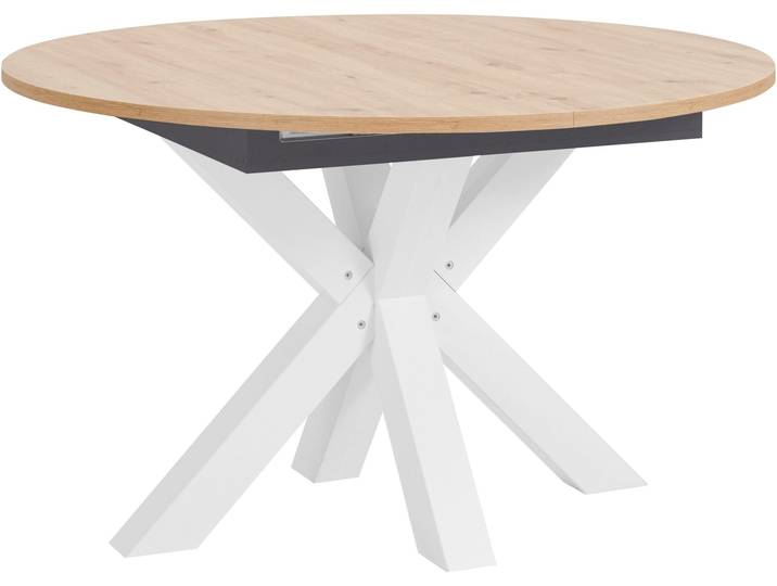 Esstisch MÄUSBACHER, braun (tischplatte: asteichefarben), B:130cm H:78cm T:130cm, Tische, Esstisch, Untergestell Sternform