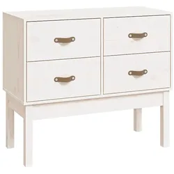 Helloshop26 - Moderner weißer Konsolenschrank 90 x 40 x 78 cm praktischer Stauraum rustikaler Stil weißes Kiefernholz