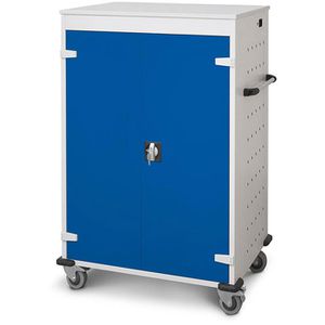 Rotstahl Laptopwagen 462423, grau / blau, 20 Ladeplätze