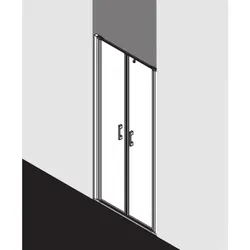 Kermi Liga Pendeltür in Nische LIPTD100181AK 100x185cm, silber mattglanz, ESG klar, auf Duschwanne