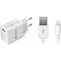 CoreParts USB Power Adapter (12 W, 1 Port), USB Ladegerät, Weiss