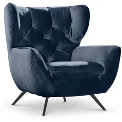 Portobello Sessel Chester Stoff Blau Navy