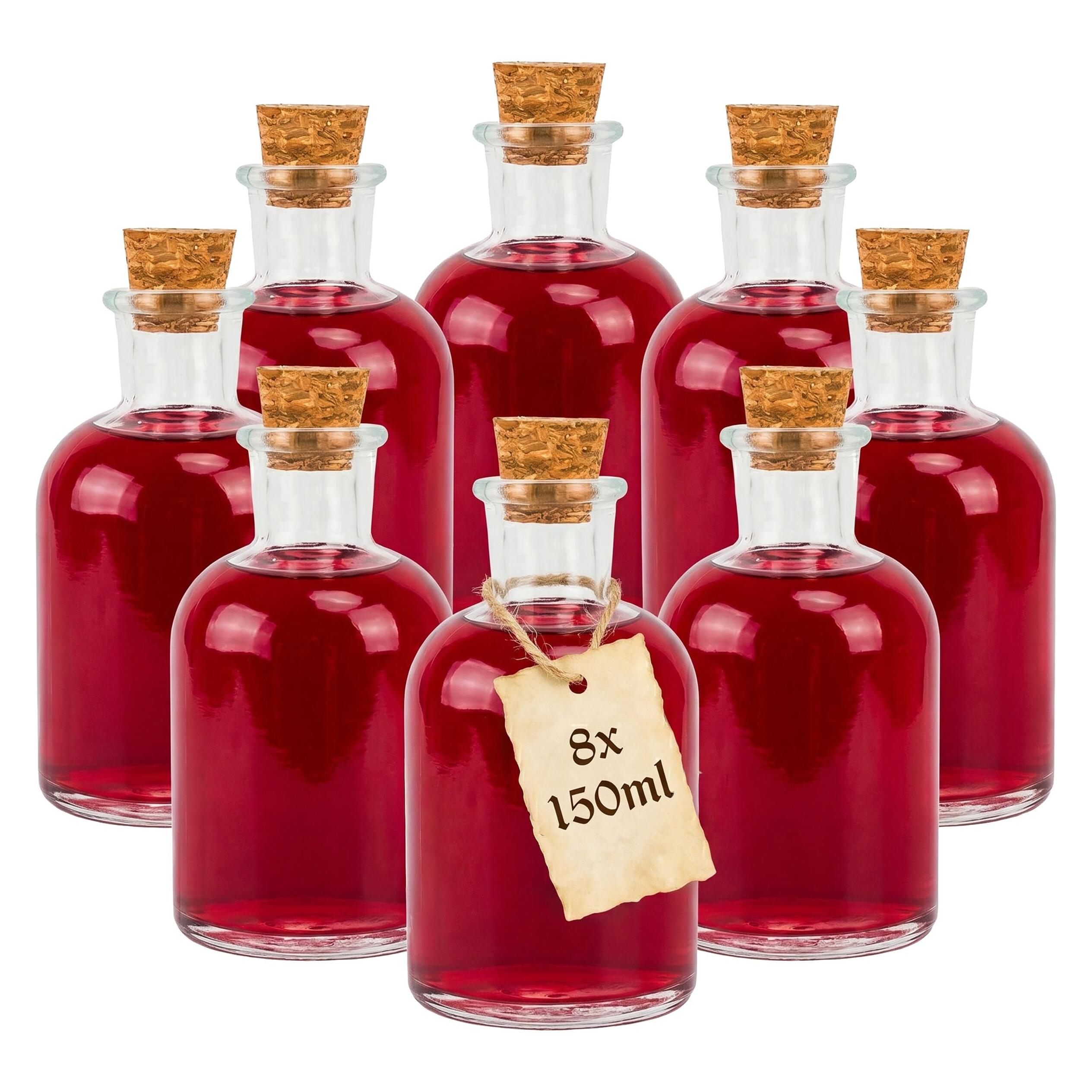 Relaxdays 8x Glasflaschen-Set (8 Stk., 0.15 l) (4052025536589)