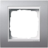 Abdeckrahmen 1-fach Aluminium mit Zwischenrahmen, Abdeckung aluminium, Retail