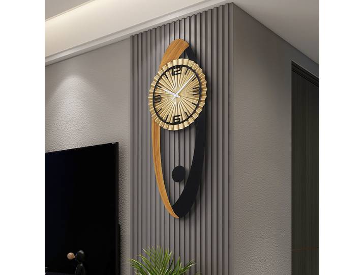 Horloge murale créative en quartz pour salon, style moderne et épuré, design raffiné, horloge verticale créative pour restaurant