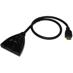 Cables Direct 2 Way HDMI Black, Videokabel, Schwarz
