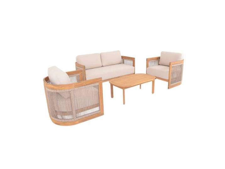 sweeek - Salon de jardin bois d'acacia et cordes 4 places MAUI
