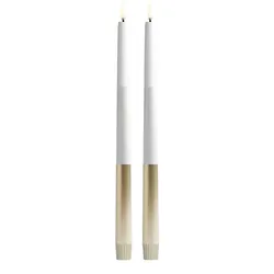 LED Spitzkerzen im 2er-Set, Goldfinish, 2,3x32cm