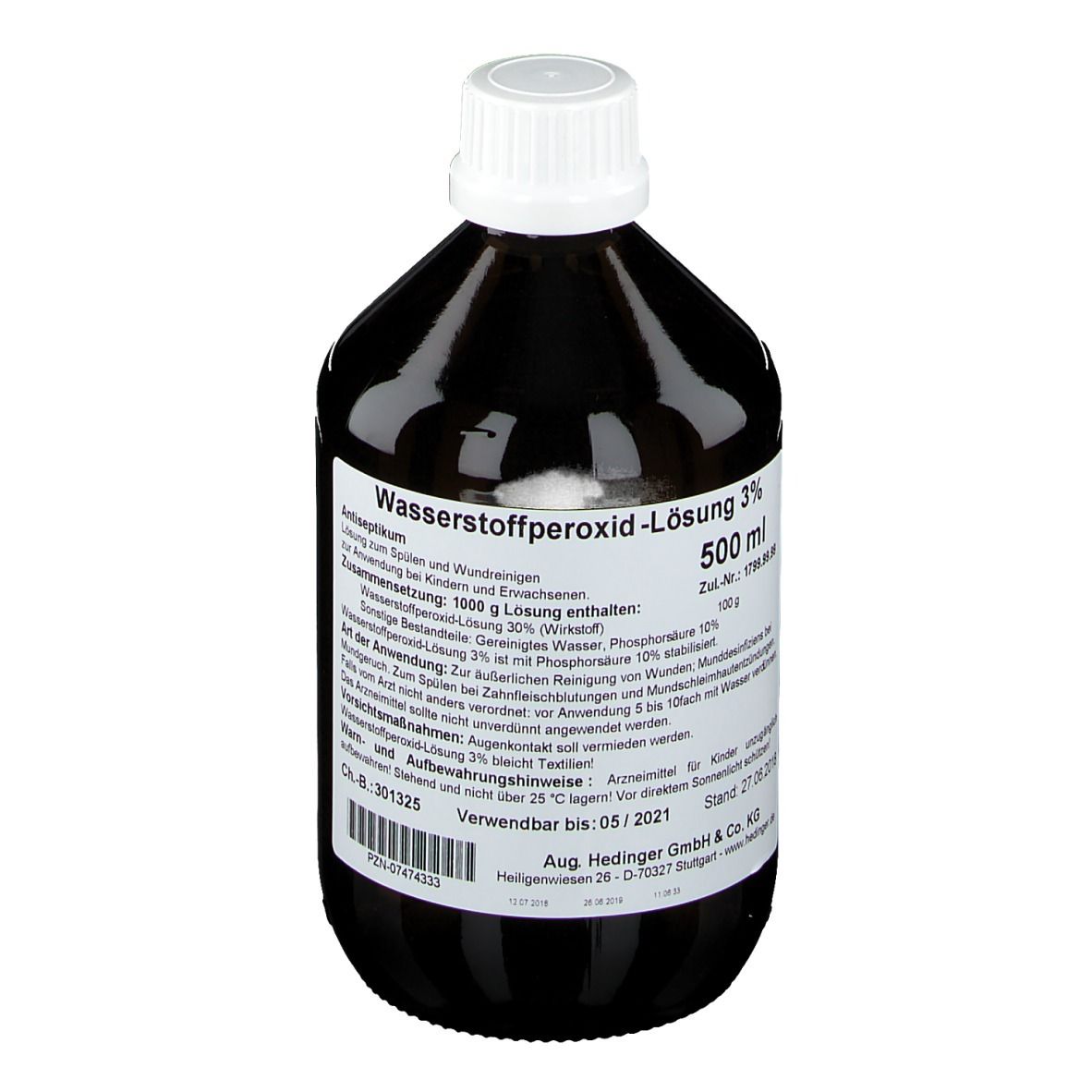 WASSERSTOFFPEROXID-Lösung 3% Standardzulassung 500 ml Lösung
