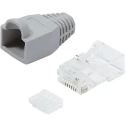 LogiLink RJ45-Modularstecker, Cat.6, ungeschirmt, graue Tülle, 100er Set