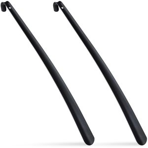 Relaxdays Schuhlöffel aus Metall, schwarz, Schuhanzieher, Länge: 58cm, 2 Stück