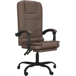 Helloshop26 - Liegemassagesessel für Büro Computer Arbeitszimmer braunes Kunstleder 02_0025410