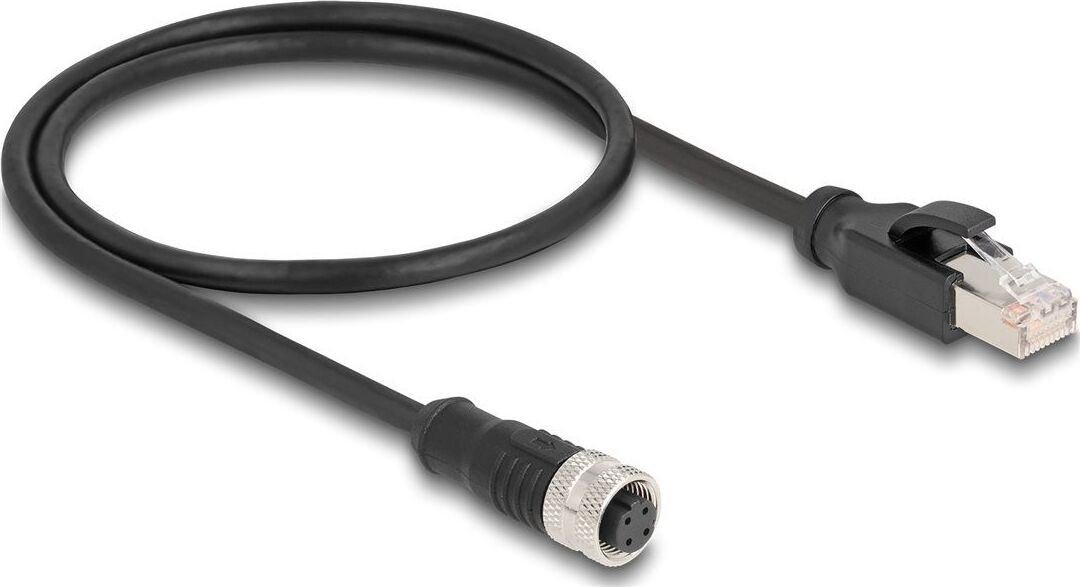 Delock 60072 M12 Adapterkabel D-gecodeerd 4 Pin BU naar RJ45,ST, 50 cm