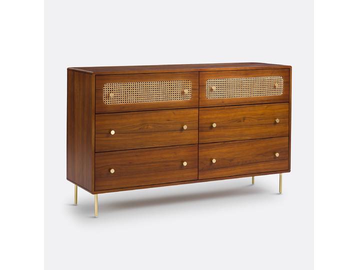 LA REDOUTE Commode 6 tiroirs, Redpop Beige Bois foncé