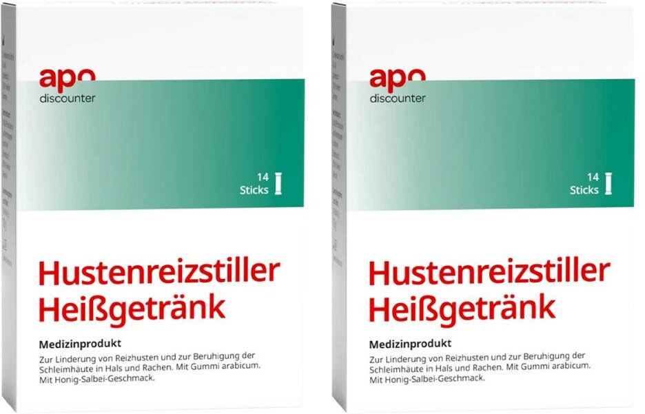 Hustenreizstiller Heißgetränk von apodiscounter 2x14x5g