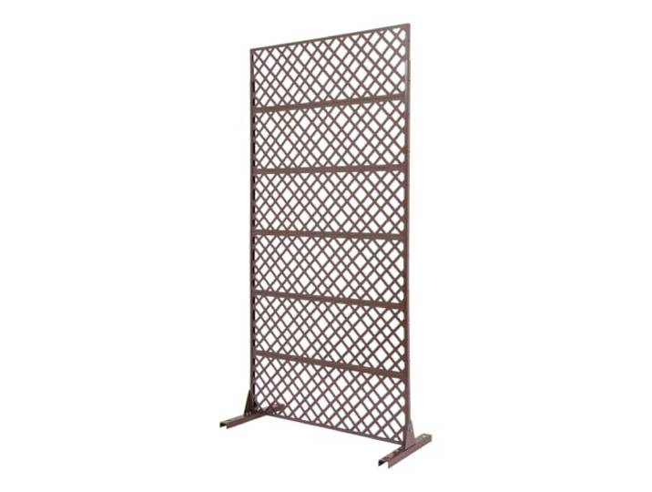 Sichtschutz für Außenbereich 183x90 cm, Dekorativer Raumteiler(Braun) Freistehender Paravent Trennwand mit Laser Cut Rautenmuster, für Terrasse, Balkon & Garten