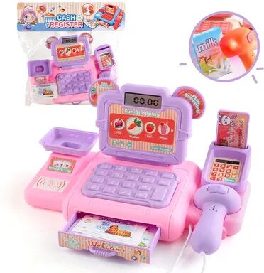 Tiny Tots Teens Trends Simulation Shopping Cash House Toys, Supermarket Cashier Toys With Electronic Game, Lighting And Sound Effects purple