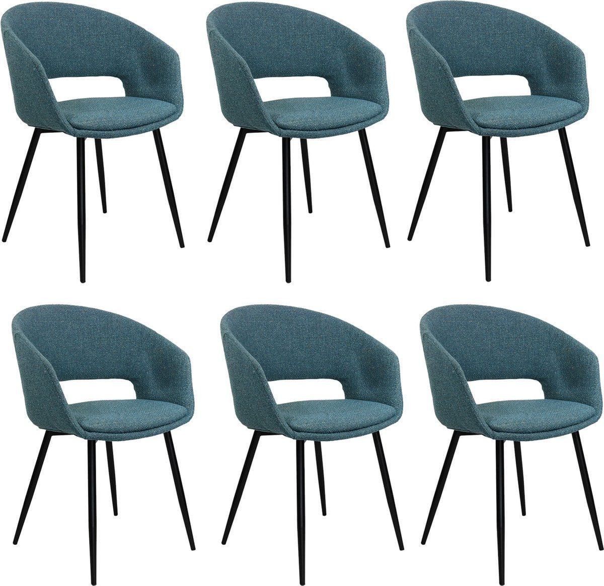 Set van 6 Kick Dean stoelen - Blauw