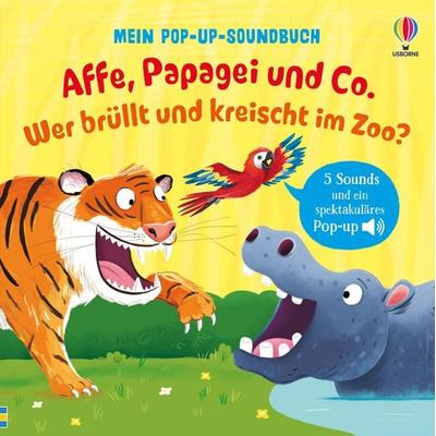 Mein Pop-up-Soundbuch: Affe, Papagei und Co. Wer brüllt und kreischt im Zoo?, Gebundene Ausgabe von Sam Taplin, Usborne, 978-1-03-570669-3