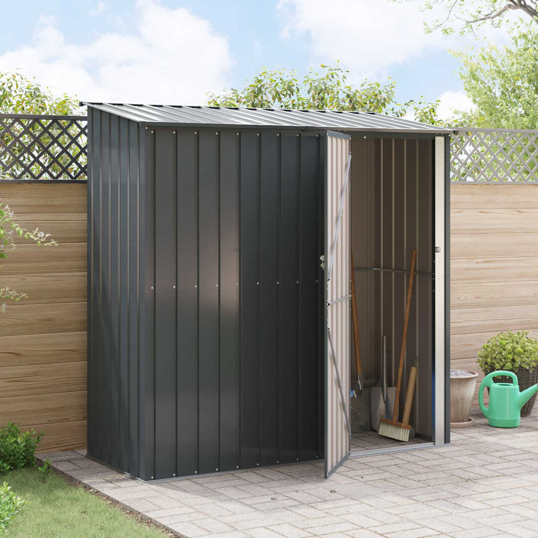 Vidaxl Garden Sheds Metal Outdoor Structures Storage Modern Weather Resistant Anthracite 203cm W X 85.5cm D X 200cm H