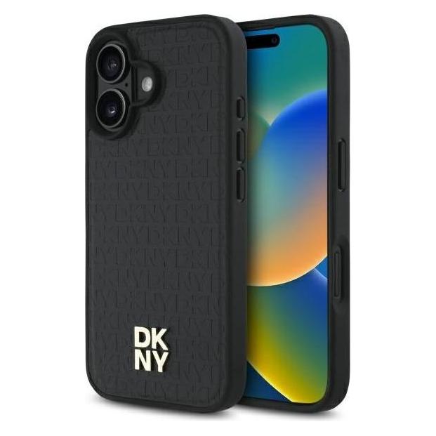 DKNY DKHMP16SPSHRPSK iPhone 16 6.1" hardcase czarny/black Repeat Pattern Stack Logo MagSafe (Apple iPhone 16) (DKHMP16SPSHRPSK)