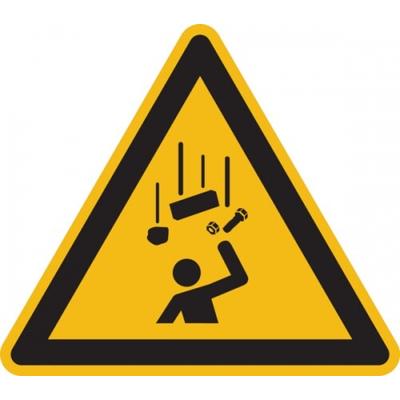König Werbeanlagen Warnschild, Warnung vor herabfallenden Gegenständen W035 - ASR A1.3 (DIN EN ISO 7010) - 100 mm Folie selbstklebend