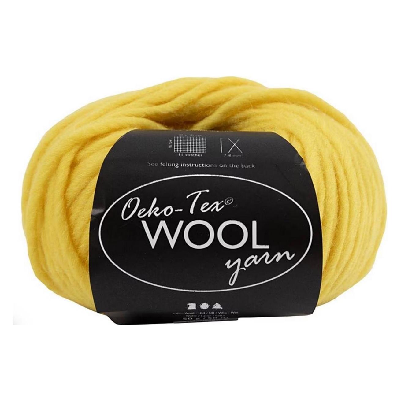 Creativ Company Wolle Oeko-Tex 50 g, Gelb (50 m) (4824514)