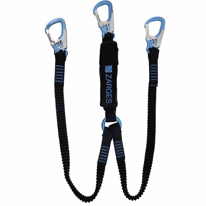 Zarges Fall Protection doppeltes Verbindungsmittel Axic-Y Aluminium Gerüsthaken Tri-lock