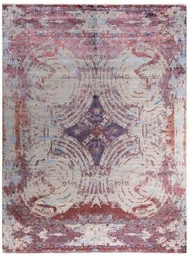Overton "Ikat One-of-a-Kind Hand-Knotted Area Rug, Ivory - 9' 3"" x 12' 2"""