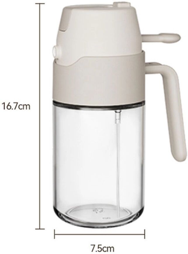 INF 2-in-1 Ölzerstäuber und Ausgießer – Borosilikatglas + ABS, auslaufsicherer Dual-Modus mit feinem Nebel und präziser Weiß